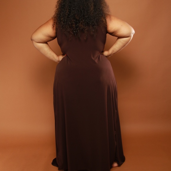 CHOCOLATE SPRING/SUMMER MAXI DRESS - Picture 3 of 5